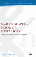 Mark_s_gospel--_prior_or_posterior_