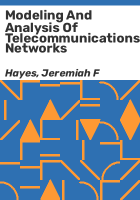 Modeling_and_analysis_of_telecommunications_networks