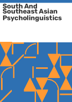 South_and_Southeast_Asian_psycholinguistics