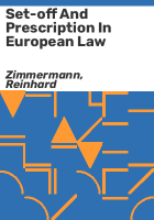 Set-off_and_prescription_in_European_law