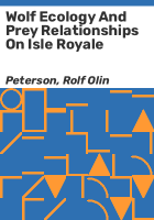 Wolf_ecology_and_prey_relationships_on_Isle_Royale