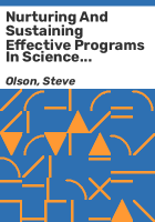 Nurturing_and_sustaining_effective_programs_in_science_education_for_grades_K-8
