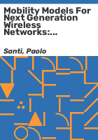 Mobility_models_for_next_generation_wireless_networks