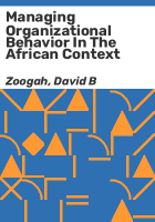 Managing_organizational_behavior_in_the_African_context